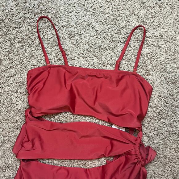 NWT! Shade & Shore Red One Piece Women's Swimsuit Size Large (12-14) - Picture 8 of 13